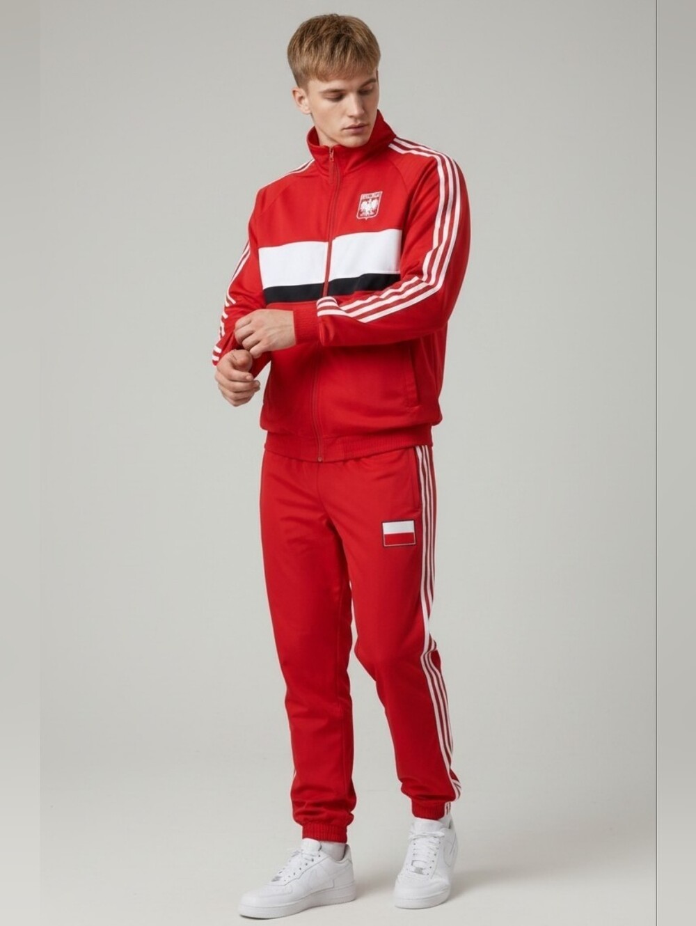 Vintage Red Polish Polska Track Jacket Medium